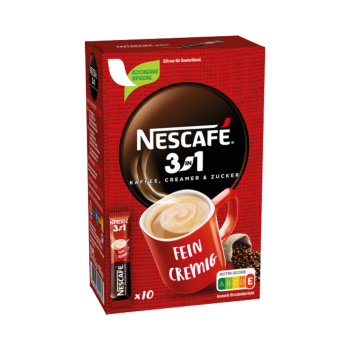 Nescafé 3in1, Löskaffee-Sticks mit Creamer & Zucker, 10 Portionen, 165g